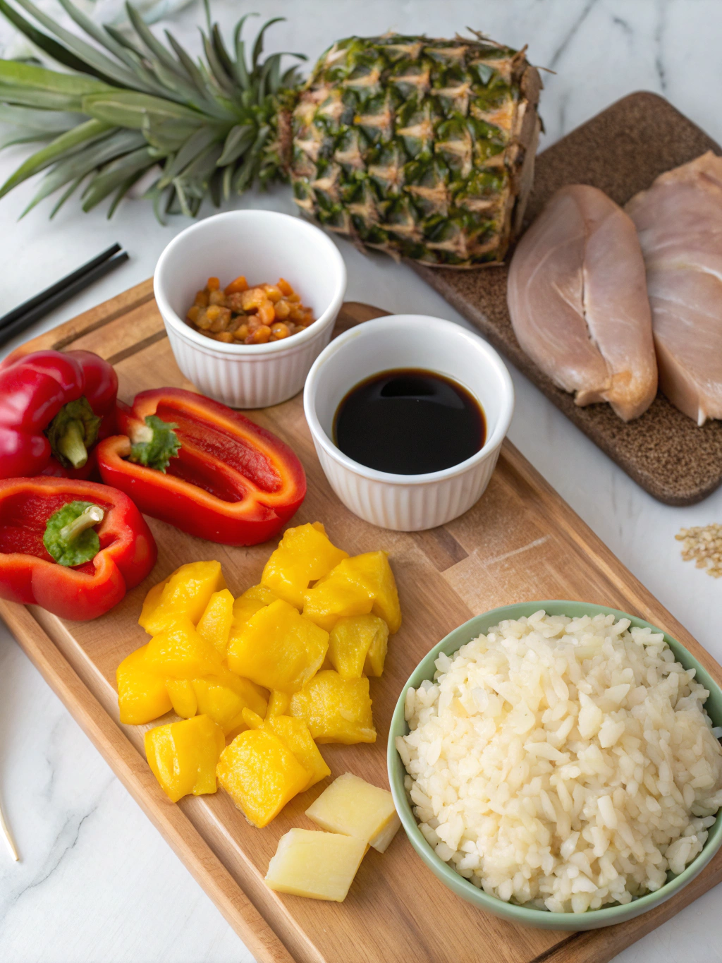teriyaki pineapple chicken and rice stuffed peppers ingredients