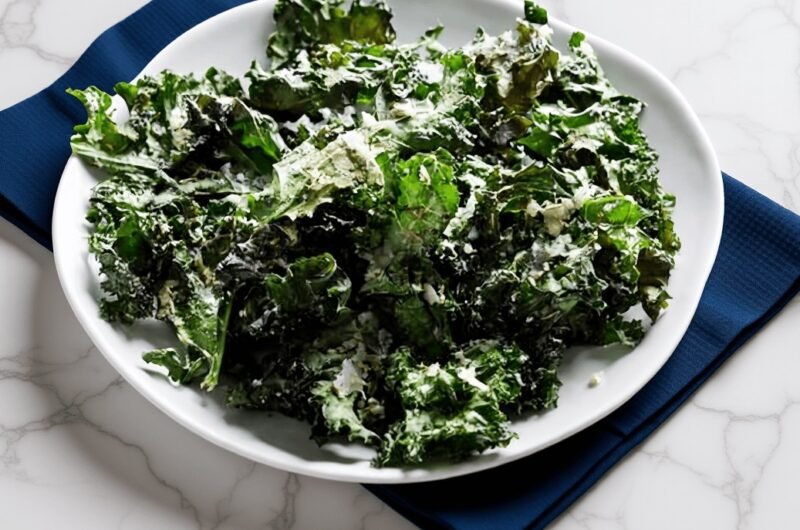 Kale Chips With Parmesan Cheese - Crispy, Cheesy & Irresistible