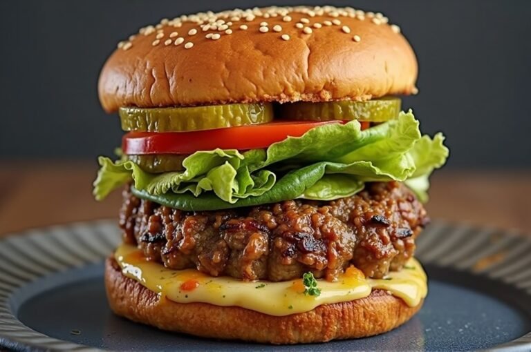 Juicy Mushroom Patty Burger Recipe (100% Veggie!)