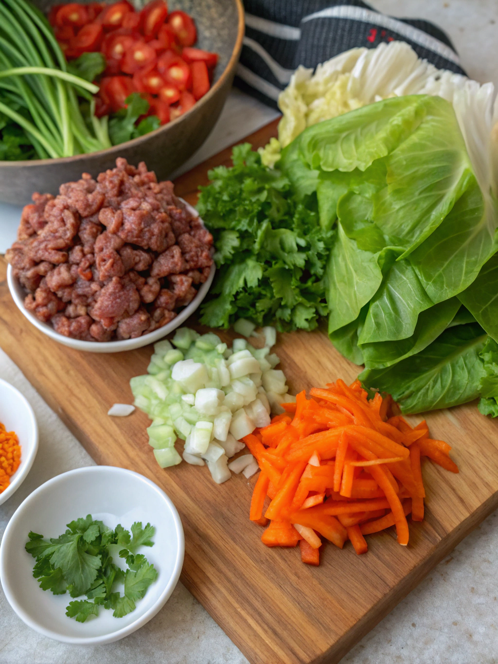 ground beef lettuce wraps recipe ingredients